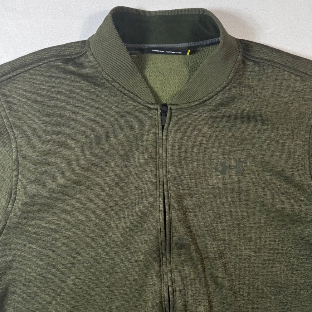 Under Armour Mens XL Full Zip Bomber Jacket Soft Shell‎ Cardigan Loose Fit